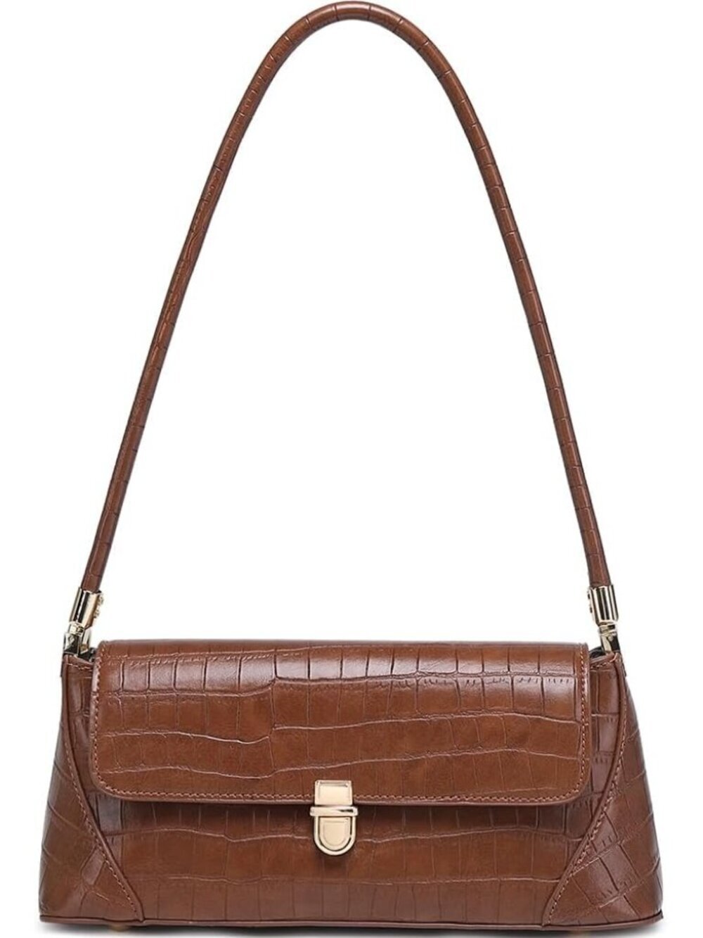 Women's Crocodile-coffee Vintage Handbag Classic Small Purse Hobo Shoulder Bags